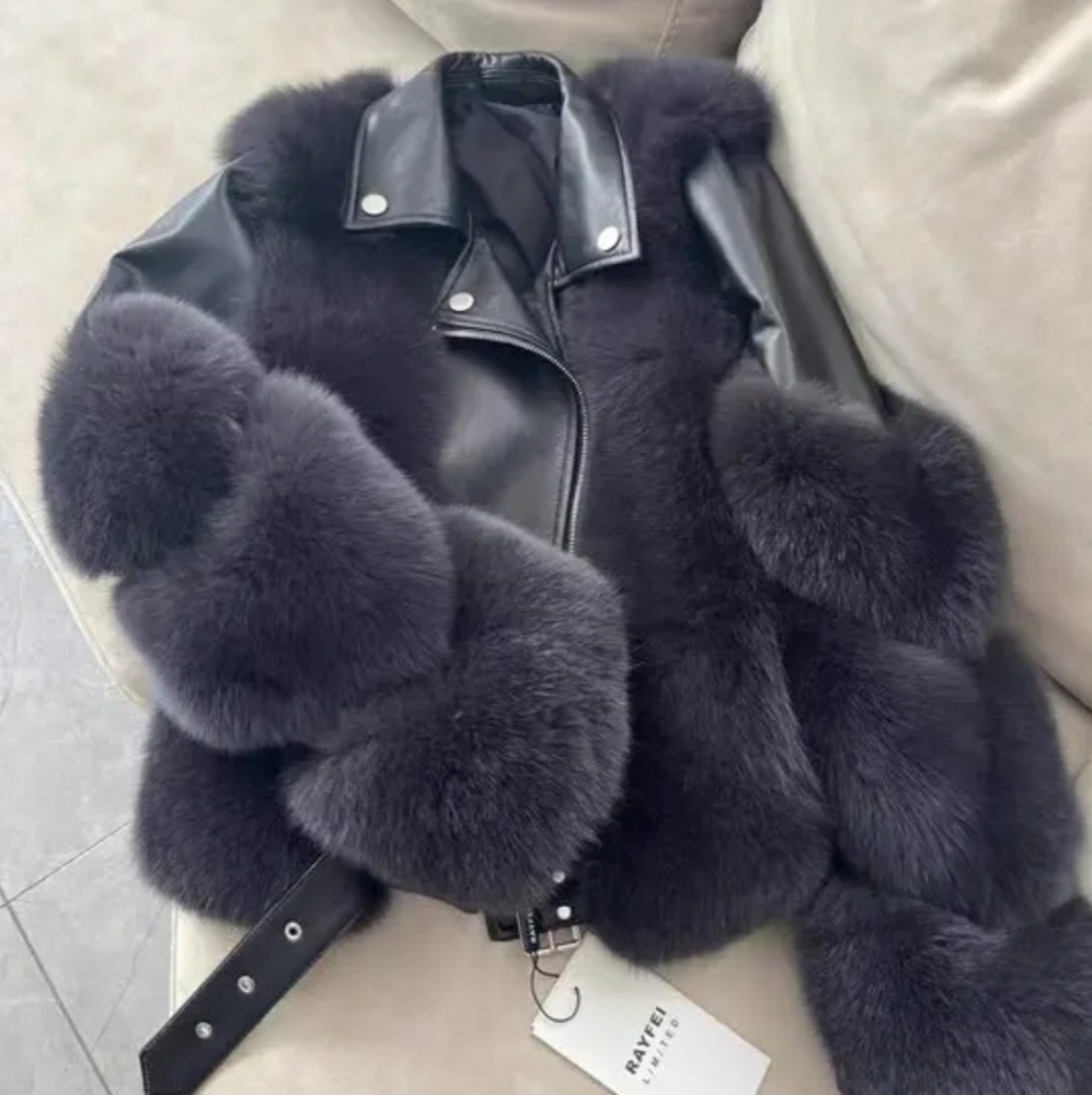 Fur Faux Leather Jacket